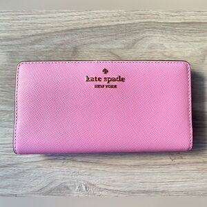 Kate Spade Pink Wallet with Gold Accents